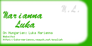 marianna luka business card